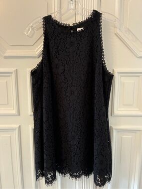 Black Lace Sleeveless Shift BLOUSE
